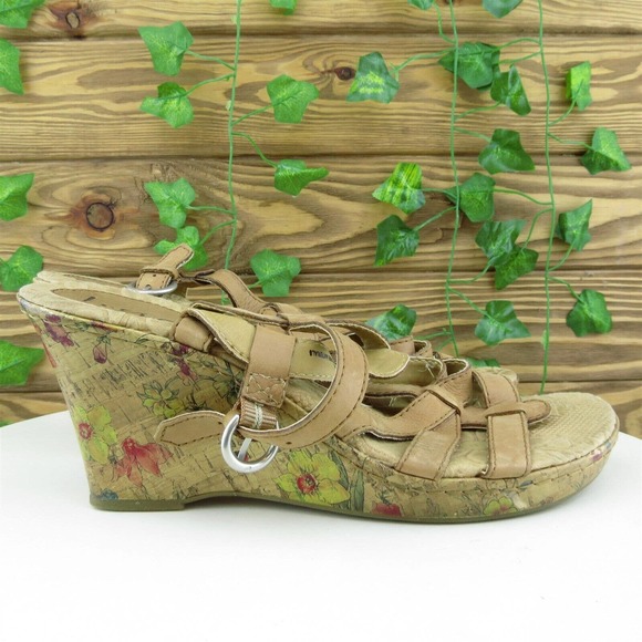 Born Concept Women Gladiator Shoes Brown Leather Buckle Size 10 Medium (B, M) - Picture 3 of 6